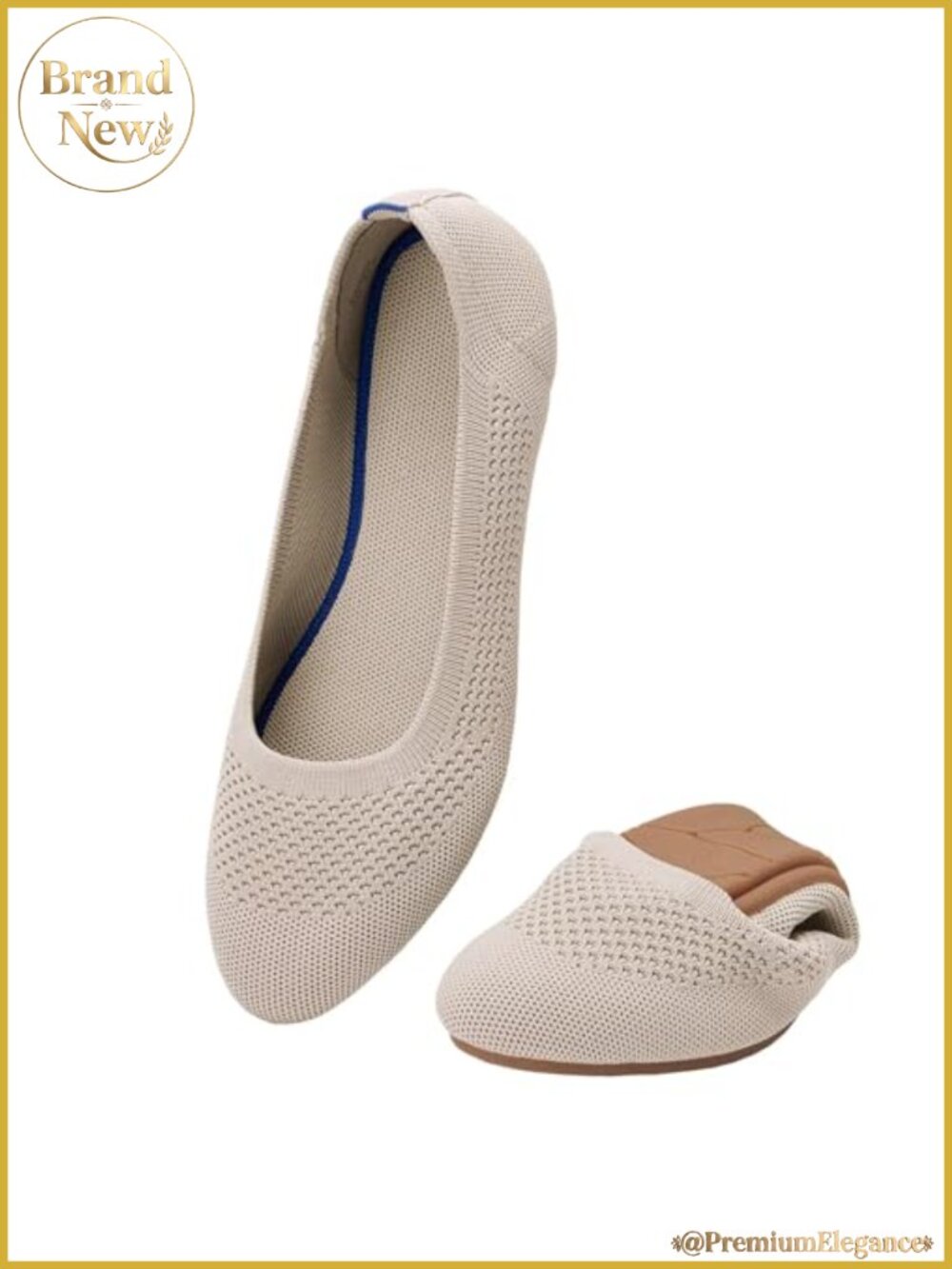 Women's Ballet Flats Slip On Knit Soft Round Toe Dress Shoes